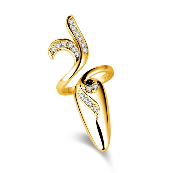 Estilo coreano de moda personalizada creativa anillo abierto anillo de uñas elegante Diamante de las mujeres conjunto de joyas al por mayor