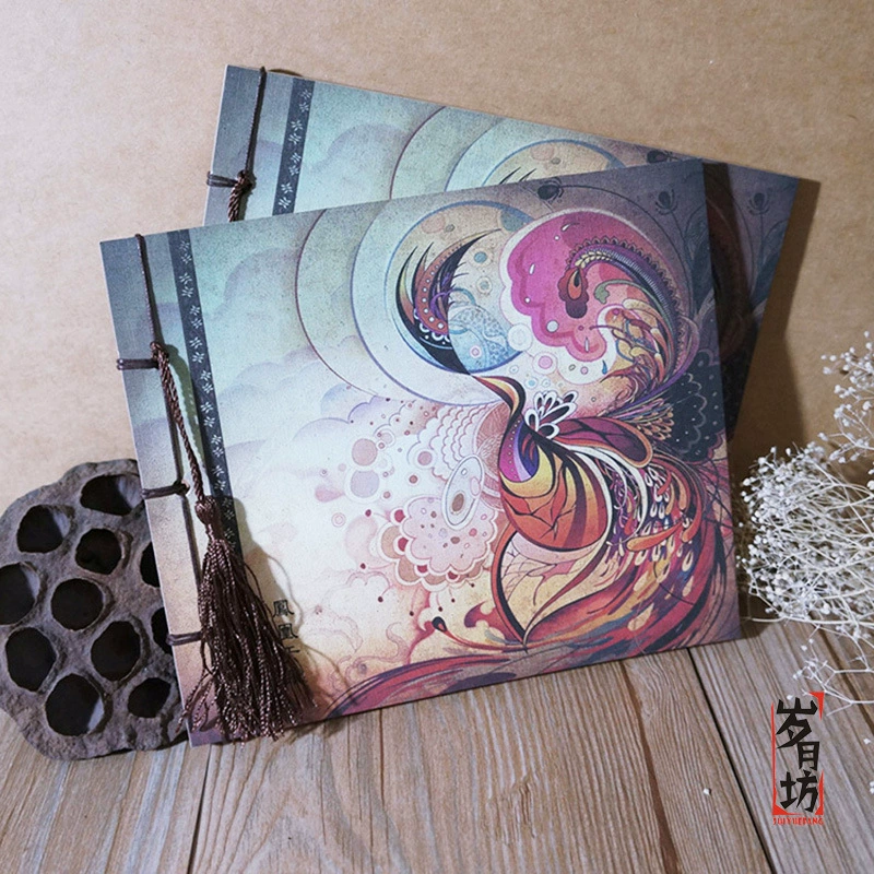 岁月坊 Ancient Wind Line Powder Paper blank Ben retro line is a handmade book Chinese style jade case ancient style and elegant