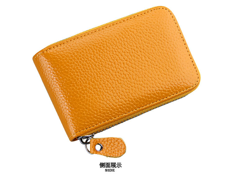60g Weight Zipper Closure Type Business Occasion Genuine leather Material Solid Color Pattern Unisex Gender Coffee, Royal Blue, Orange, Dark Blue, Pink, Purple, Red, Green, Yellow, Black Color Unisex Solid Color Genuine Leather Coffee Royal Blue Orange Zipper Card Holders 18