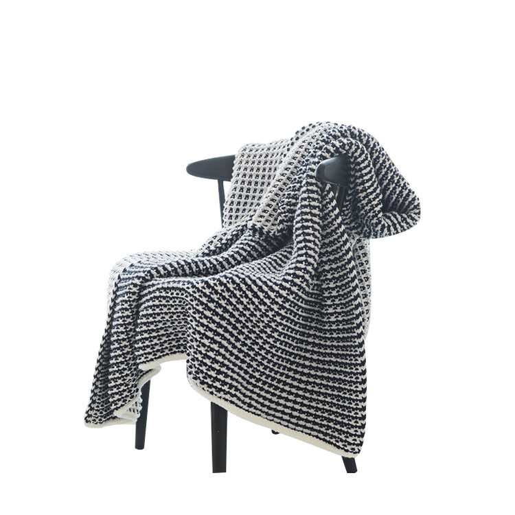 新款针织毯子 华夫格全棉毛线盖毯 办公室午休毯空调毯拍照道具