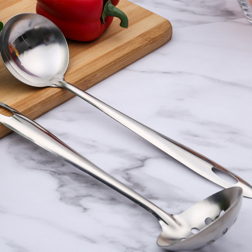 7 cm non-magnetic hot pot spoon thickened household stainless steel soup shell colander two-piece set gift cooking kitchenware wholesale
