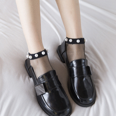 30D 珍珠襪子女低幫學生船襪短絲襪夏季薄防勾絲珠珠襪 廠家批發