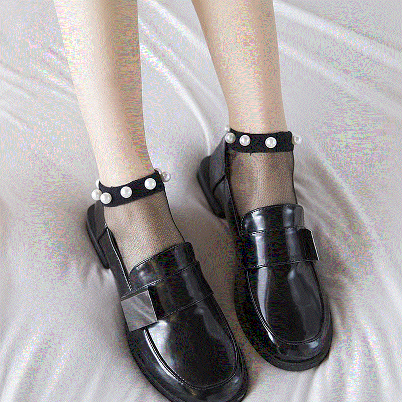 30D 珍珠襪子女低幫學生船襪短絲襪夏季薄防勾絲珠珠襪 廠家批發