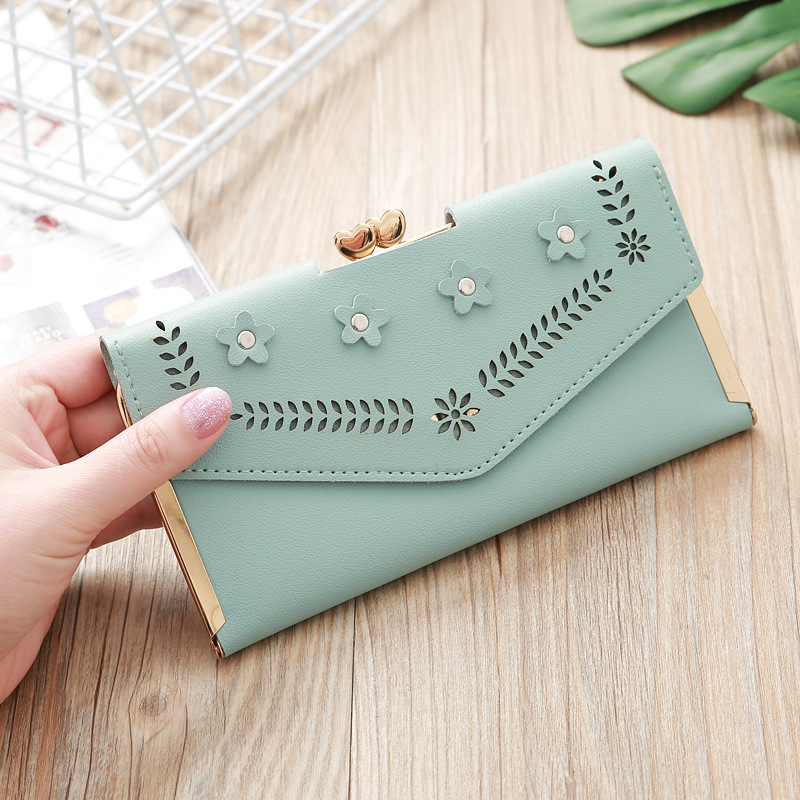 Korean Hollow Flower Long Clutch Bag Wholesale display picture 11