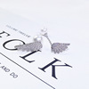 Asymmetrical long design earrings from pearl, silver 925 sample, simple and elegant design