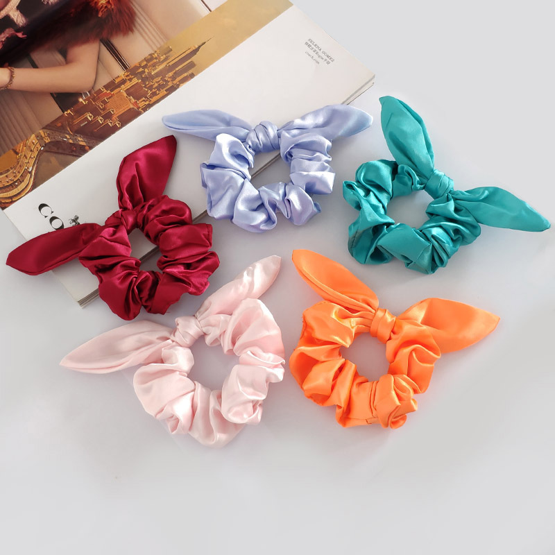 Satin Cloth Fashion Rabbit Ears Hair Scrunchies display picture 2