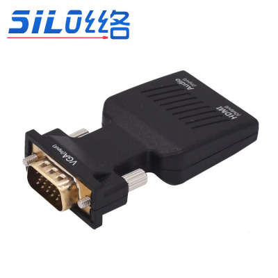 vga turn hdmi audio frequency HD Converter VGA TO HDMI audio frequency power supply connector 1080 black