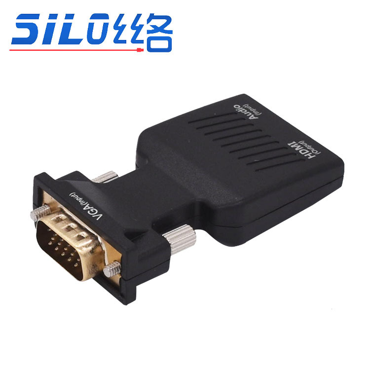 vga turn hdmi audio frequency HD Converter VGA TO HDMI audio frequency power supply connector 1080 black