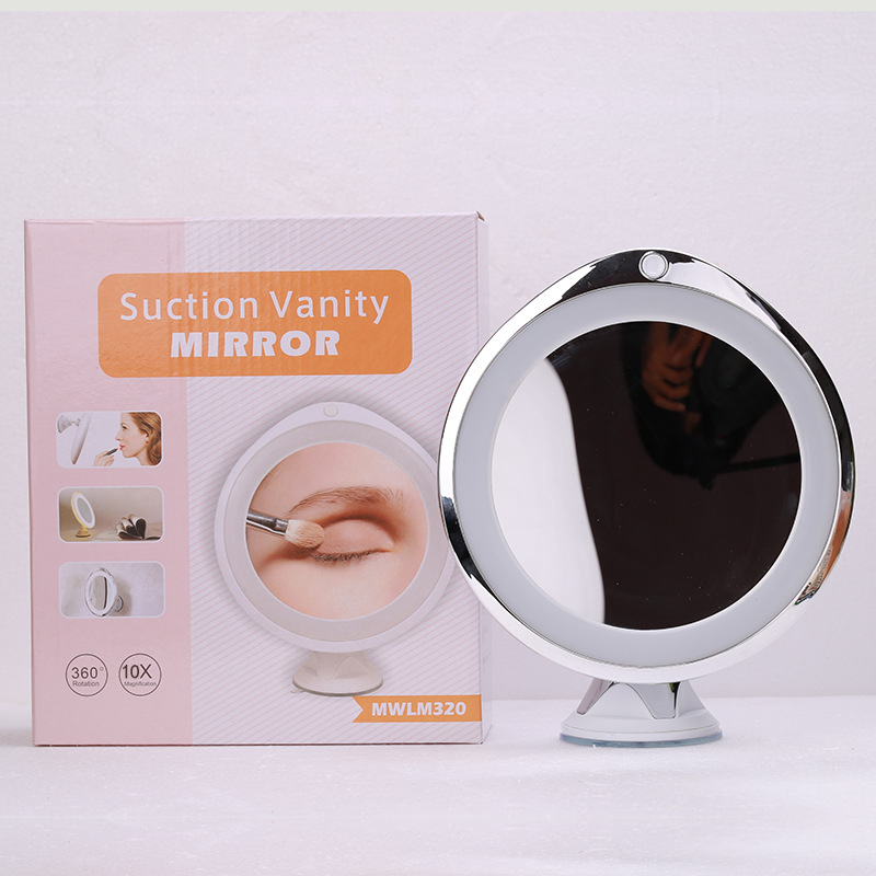 Selling originality practical Universal wheel design LED Lighting 357 10 enlarge Sucker mirror Wall mirror