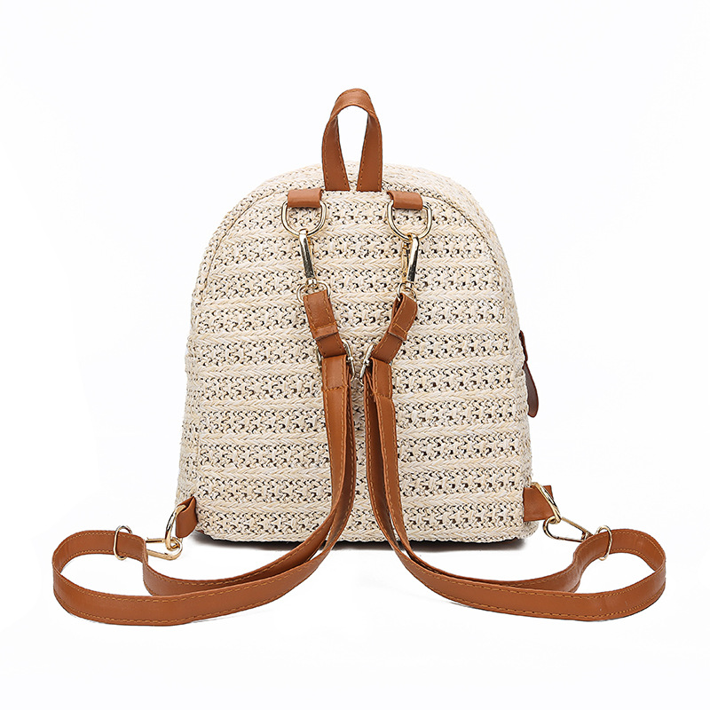 Factory Wholesale 2019 New Korean Fashion Straw Braided Backpack Linen Braided Popular Small Backpack Women's Bag Wholesale
