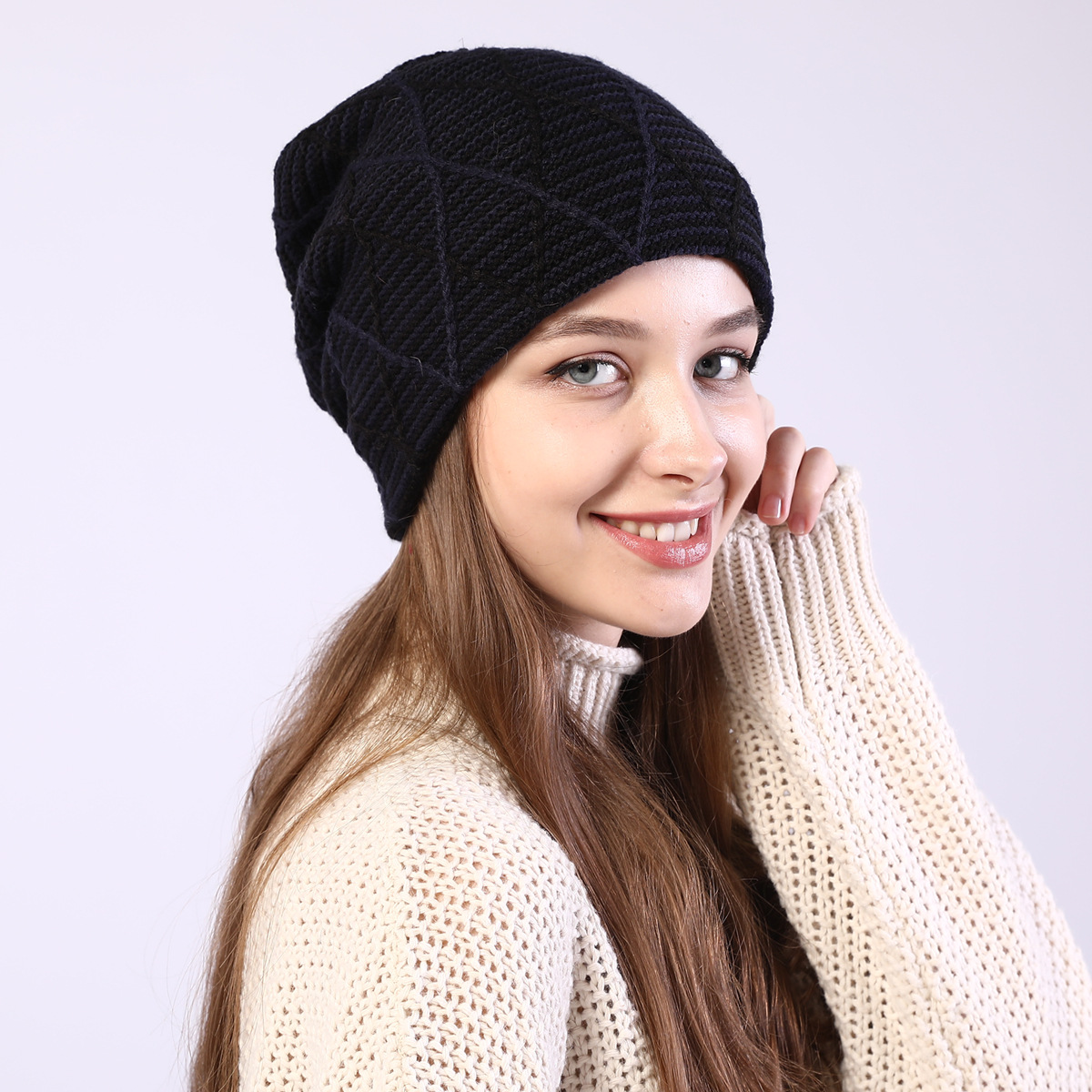 Knitted Beanie Hat For Autumn And Winter Warm Ear Protection_voghion.com