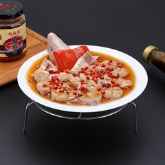 Stainless steel steaming rack household steam basket three-legged tall kitchen shelf microwave kitchen supplies round steaming rack