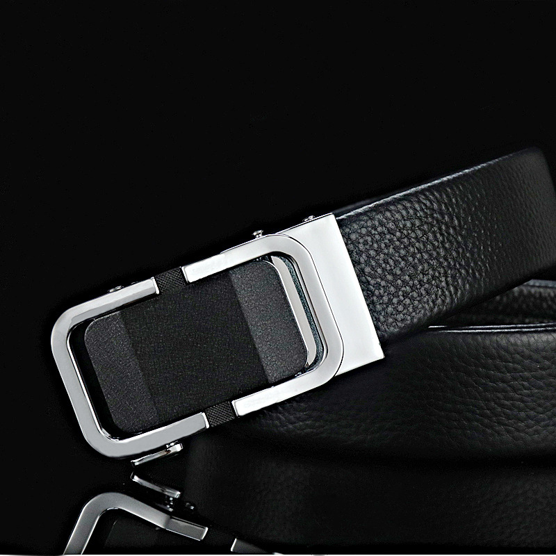2021 new men's leather automatic buckle belt two-piece grinding belt business leisure genuine agent distribution