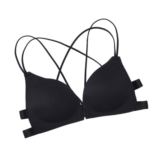 Cross-border front-closure US backless bra without underwires, shaping top support, feminine, invisible, one-piece women's bra for wholesale.