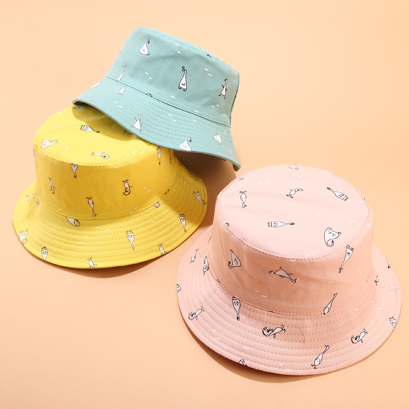 ins hat new soft girl double-sided fishe...