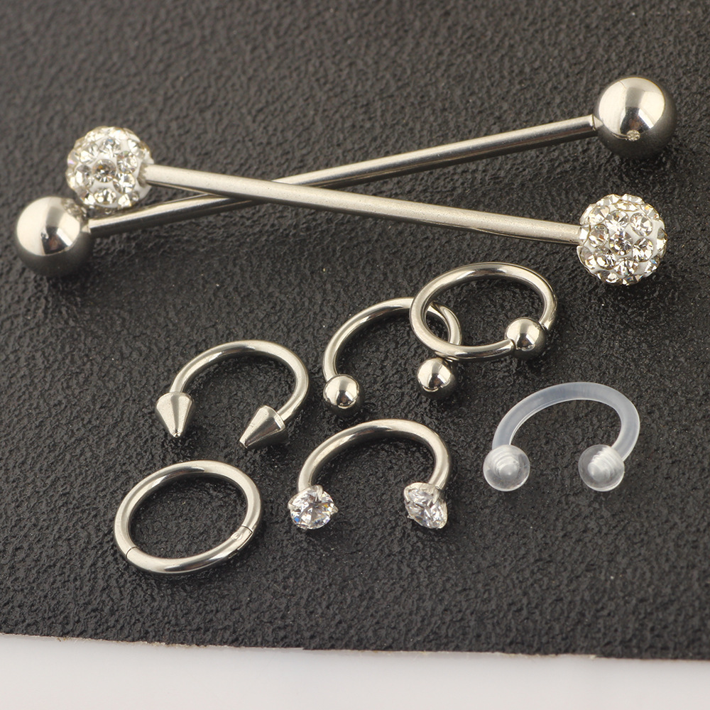 Pointed titanium steel lip stud product view