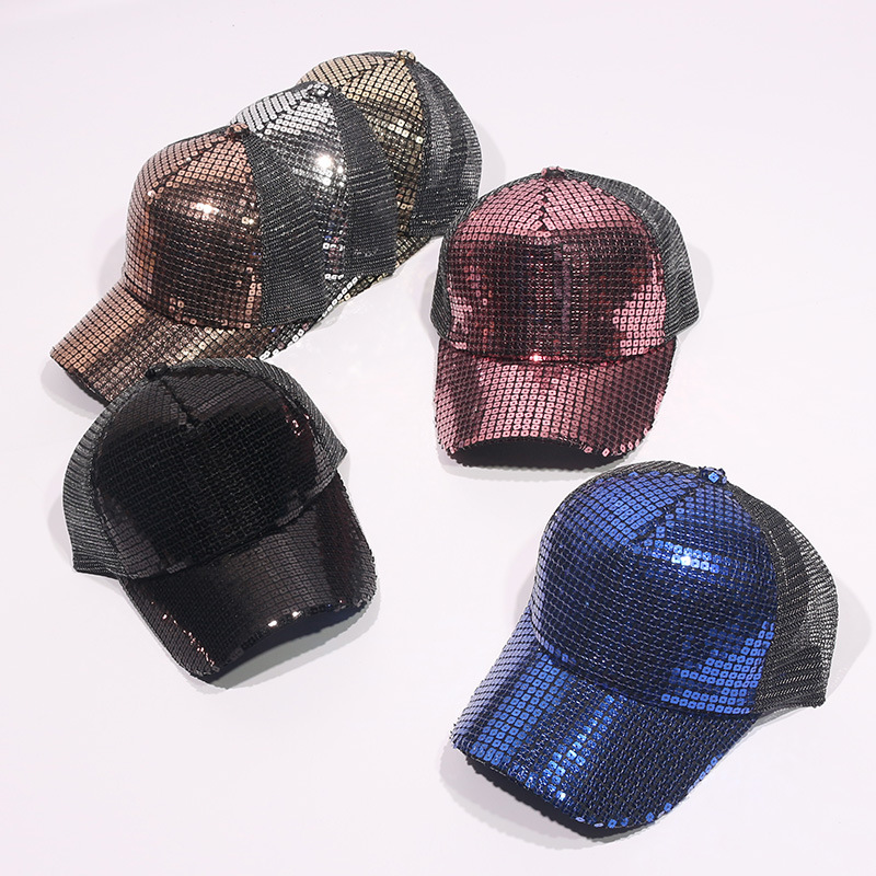 Unisex Casual Korean Style Geometric Sequins Patchwork Curved Eaves Baseball Cap display picture 1