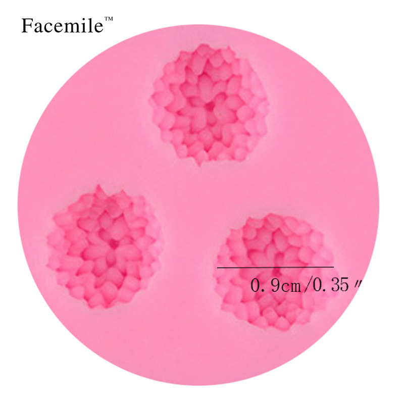 烘焙DIY蛋蕾丝糕工具 花蕊液态硅胶翻糖模具 三朵花造型