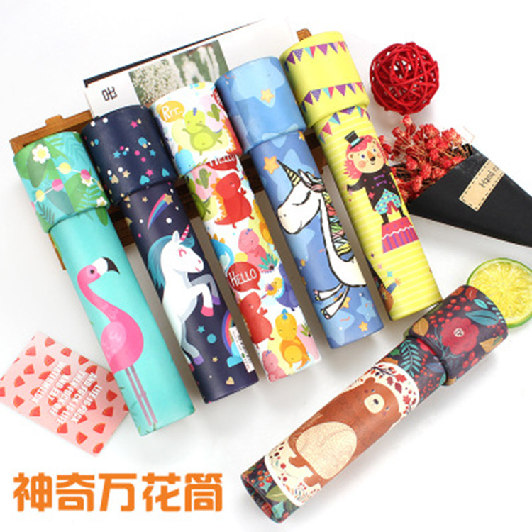 经典怀旧儿童科学实验玩具多棱镜旋转万花筒塑料益智玩具地摊货源|ms