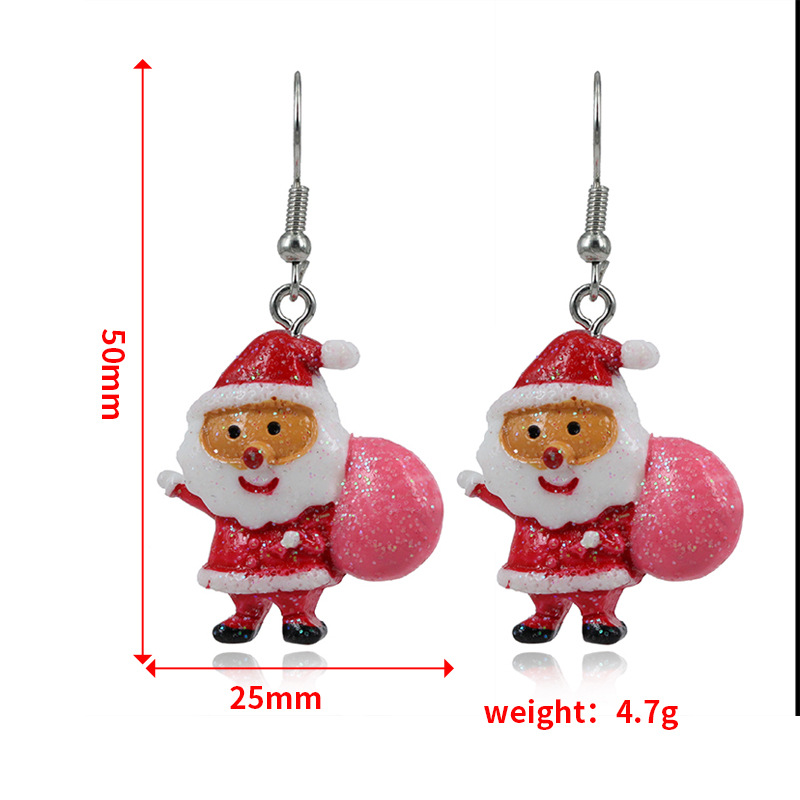 Cute Cartoon Acrylic Colored Santa Gift Earrings display picture 1