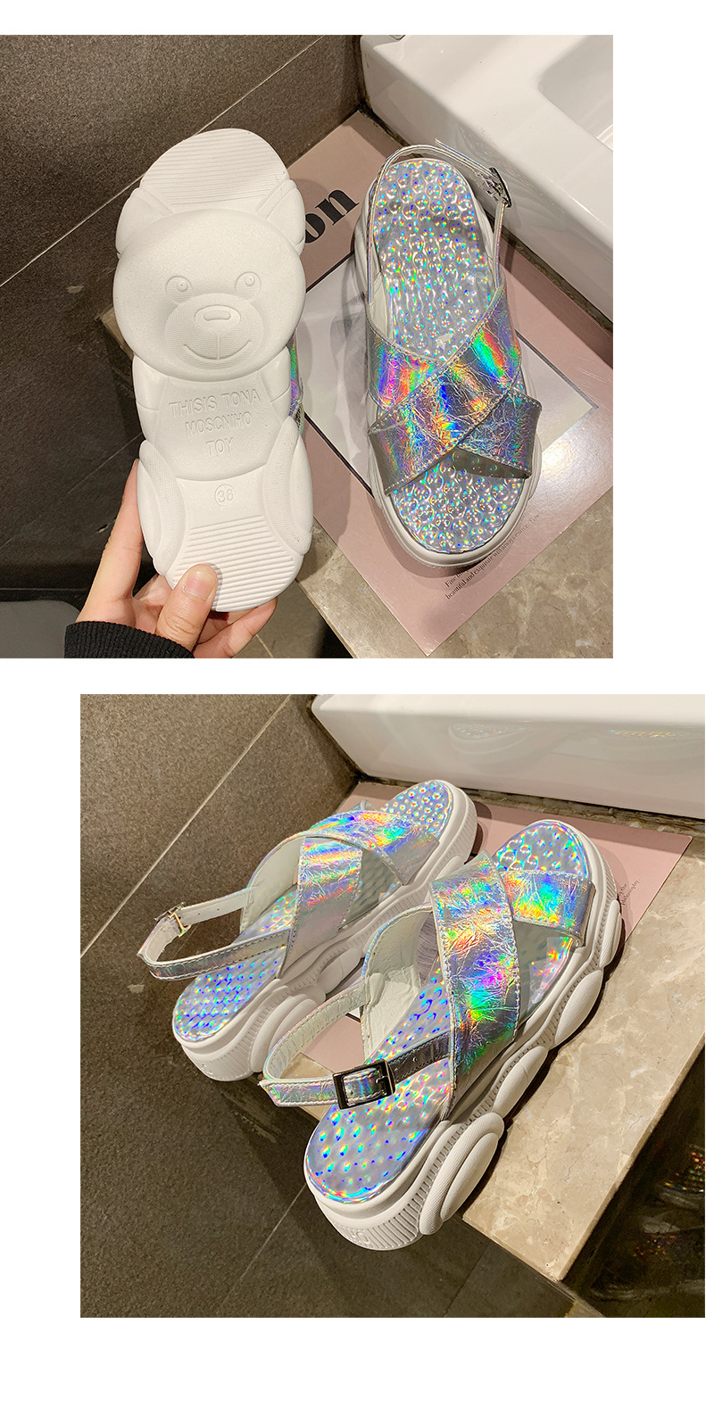 Chaussures été pour femme en Caoutchouc - Ref 3345619 Image 17