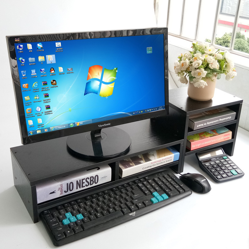 ✅ Desktop Neck-Protecting Computer Monitor Riser Stand for Student Desks, Dual or Triple-Layer Storage Organizer