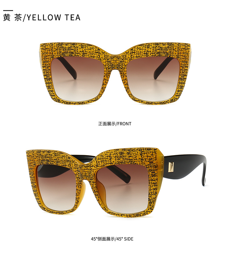 European And American Retro Sunglasses Cat Eye Big Frame Sunglasses Trend display picture 7