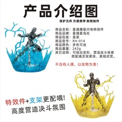 XH-014 Model Star Soul Seven Dragon Balls Lightning/Exhaust/Ground Crack/Explosion Scene Effects Part with Stand