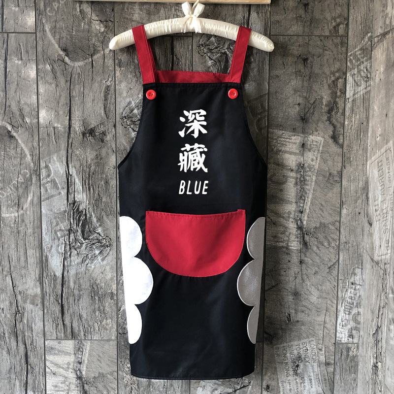 Delantal DE TRABAJO cocina de moda de mujer logotipo personalizado leche té salón de uñas estilo japonés medio cuerpo borrable mano delantal sin mangas