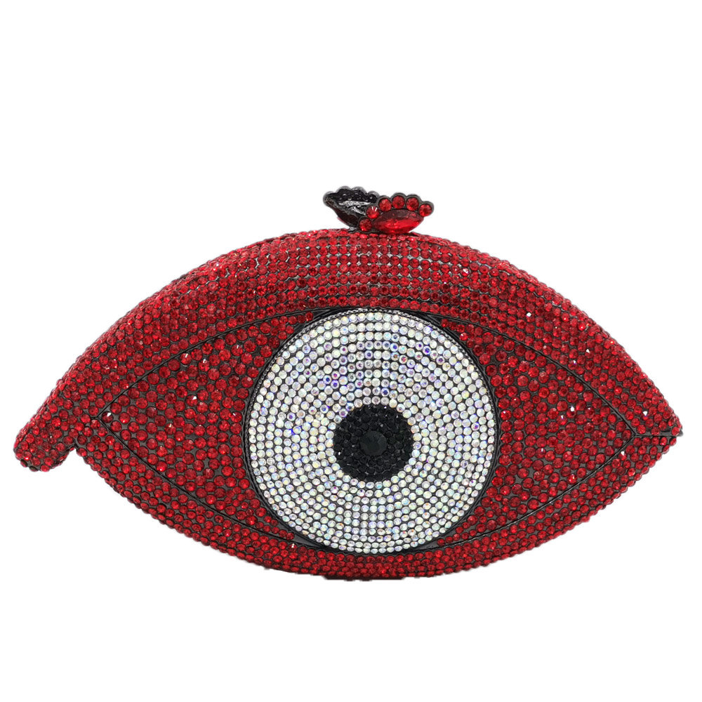 Retro Eye Shape Rhinestone Clutch Bag display picture 1