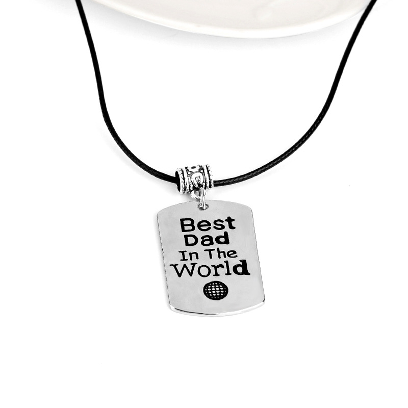 New Drop Oil Letter Tag Necklace Best Dad In The World Retro Men&#39;s Necklace Wholesale display picture 6