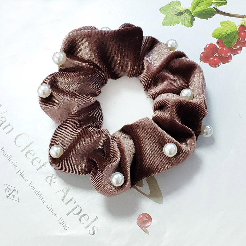 Pearl Velvet Fashion Hair Scrunchies display picture 7