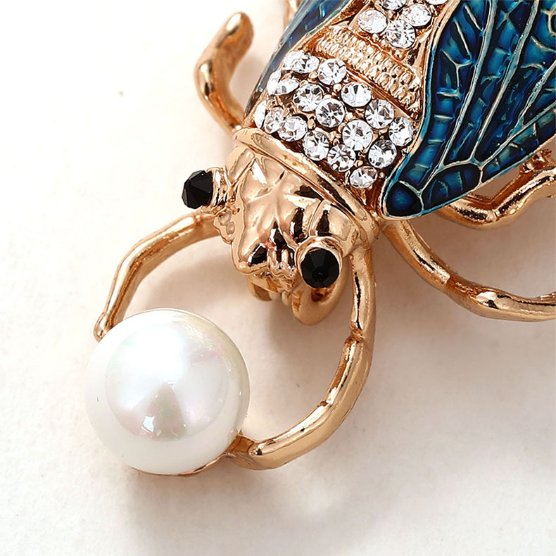 Retro Style Retro Pin Insect Alloy Enamel Plating Inlay Rhinestones Pearl Unisex Brooches