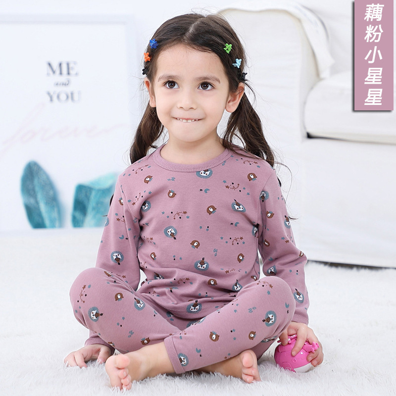 宸筱品牌儿童内衣套装韩版全棉家居服中小童卡通秋衣秋裤一件代发