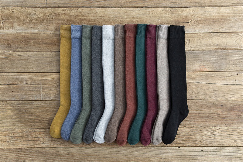 Calzini caldi e spessi invernali da uomo e da donna, calzini lunghi in cotone, calzini alti al ginocchio, calzini in spugna, calzini caldi per mezza età e anziani_voghion.com