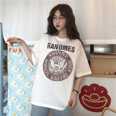 6535棉短袖t恤女2019新款夏装学生韩版宽松百搭ins很仙的上衣洋气