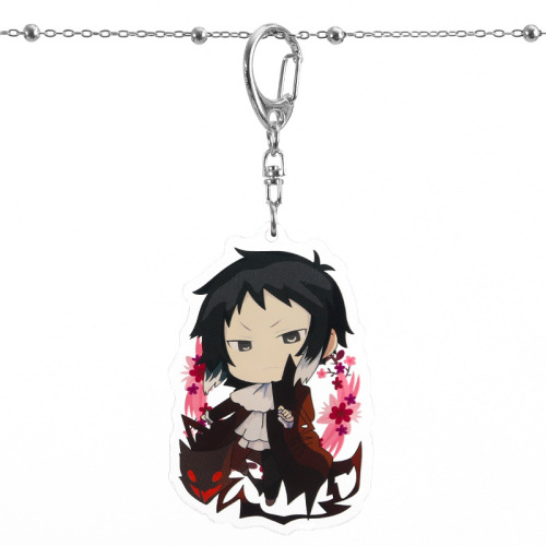 Man Yun Bungou Stray Dogs Keychain Animation Dazai Osamu Akutagawa Ryunosuke Nakano Student Bag Pendant Peripheral