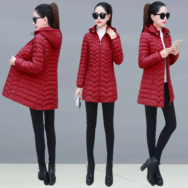 棉衣女中長款修身大碼輕薄媽媽羽絨棉衣時尚韓版棉襖寬松棉服