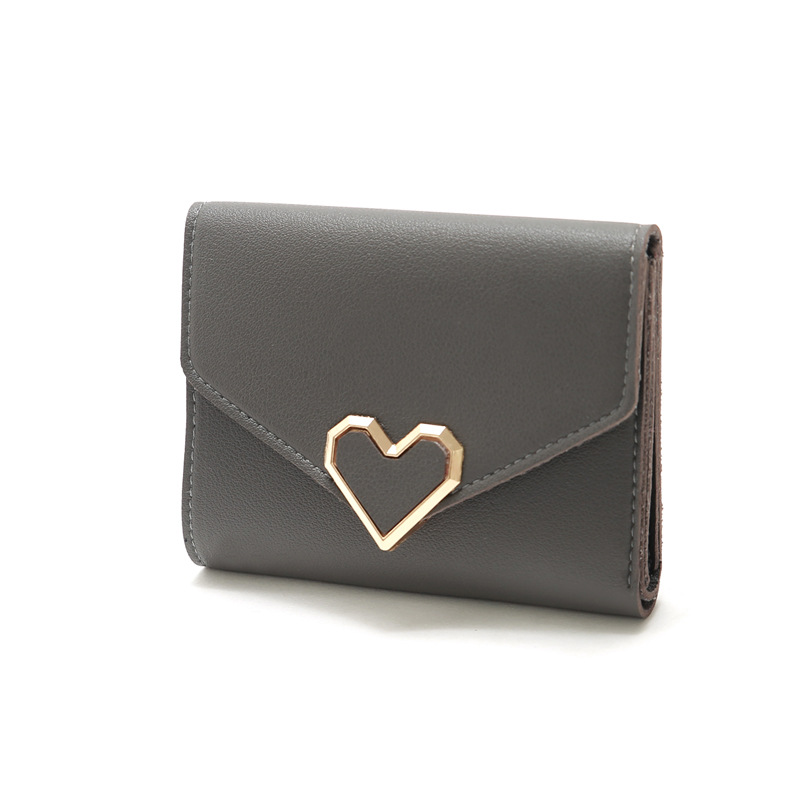 Retro Three-fold Heart-shaped Buckle Wallet display picture 22