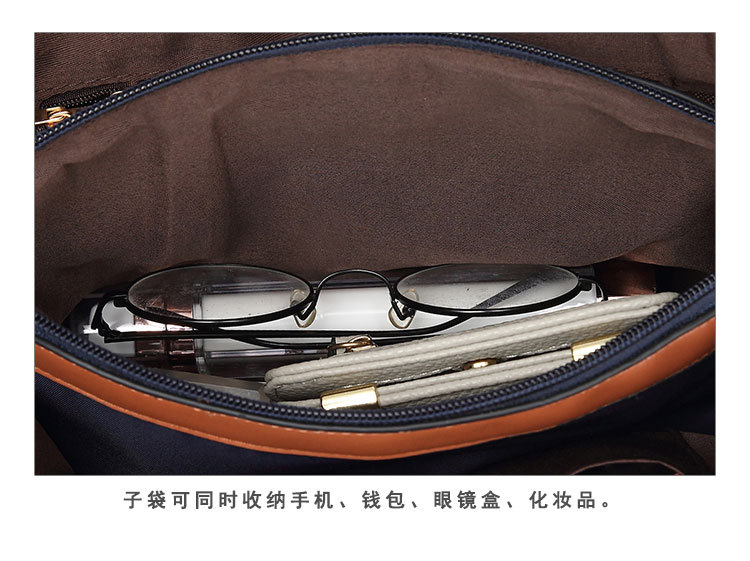 502g Weight Polyester Lining Material Zipper Closure Type Single Shoulder Strap Strap Type Bag Sets Bags Type Solid Color Pattern Fashion Style Square Shape Khaki, Red, Blue, Black Color Large Size Large Fashion Bag Sets 38
