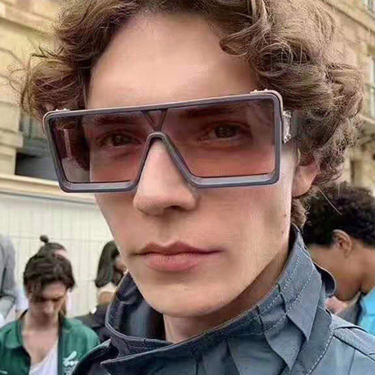 Moda europea y americana pasarela marrón gafas de sol 97049-caja integrada gafas de sol de moda personalizada Rana gafas