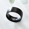 Black ring stainless steel, fashionable accessory for beloved, European style, simple and elegant design