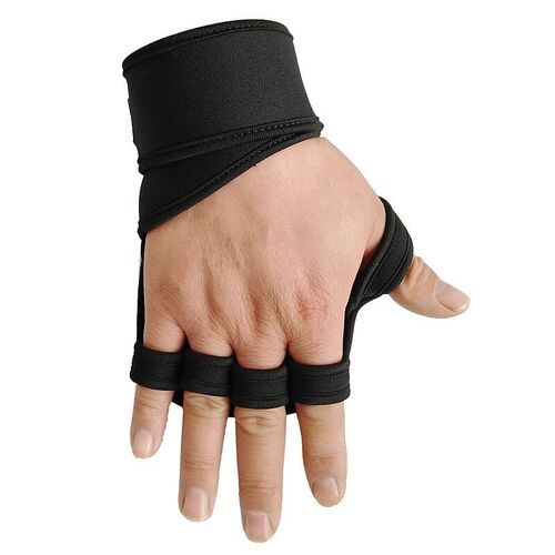 Weightlifting gloves with LOGO customization, anti-callus men's wrist guards, silicone, five-finger cutout, roller skate half-finger fitness gloves