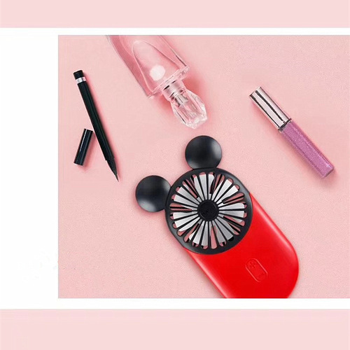 Pocket Mini Mickey Fan USB Handheld Lighted Charging Fan Summer Gift Toy Wholesale