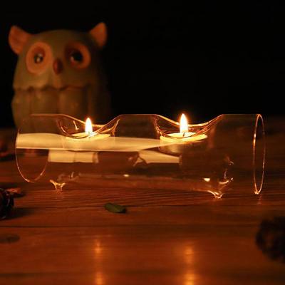 Glass Candlestick Creative lamp bar decorate customized LOGO hotel transparent Candle Holders Arts and Crafts European style
