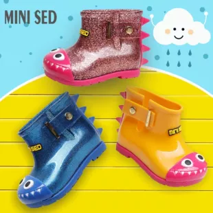 Детские дождевики MINISED с динозавром жёлтые PVC