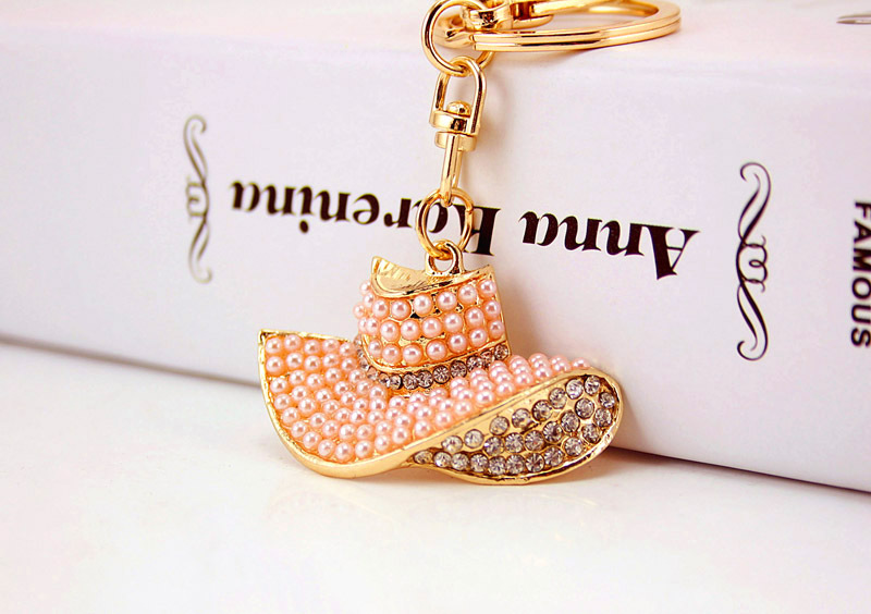 Alloy, Metal Material Pearl Hat Keychain