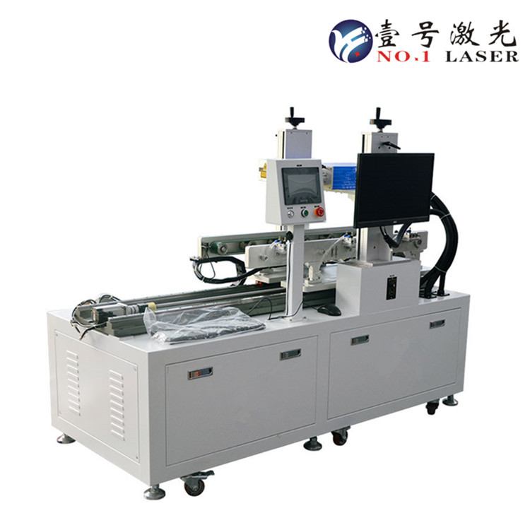 现货供应双头光纤激光打标机 高速自动送料省人工高效打标机定制
