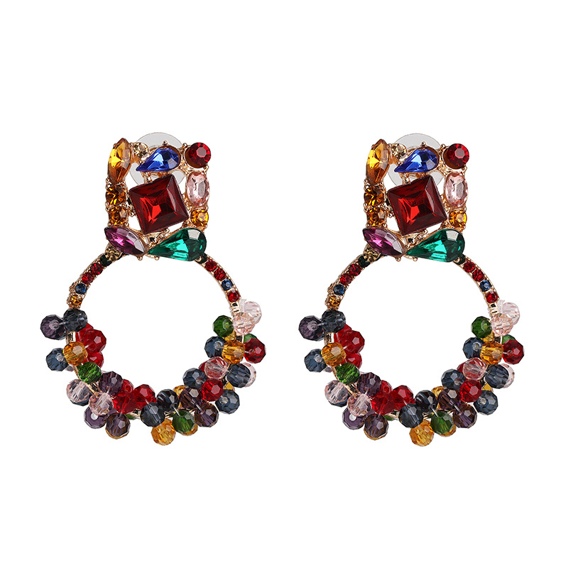 Fashion Geometric Inlaid Pearls Alloy Acrylic Earrings Ear Studs display picture 4