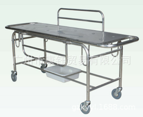 KY5610 不锈钢急诊床车 不锈钢救护担架床 不锈钢医用四小轮推车